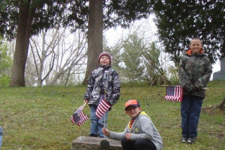 Boy Scouts at Cemetary